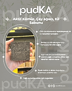 pudKA Aktif Kömür, Çay Ağacı, Kil Sabunu, Doğal ve El Yapımı