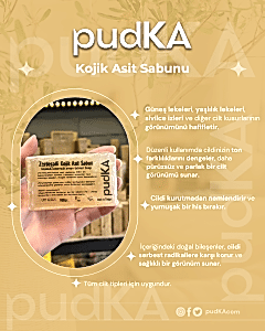pudKA KojicAS Kojic Asit Sabunu, Zerdeçal, Limon Kabuğu ve Kojik Asit Etkisi ile Leke Karşıtı Sabun