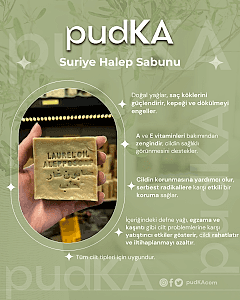 pudKA Defne Garlı Halep Sabunu, Doğal ve El Yapımı